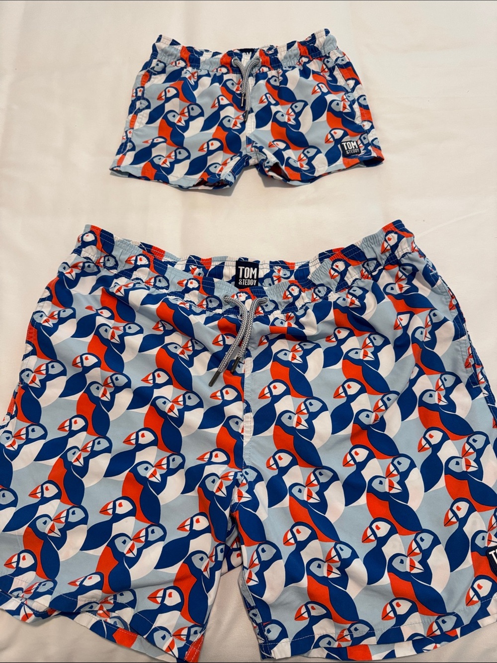 Tom & Teddy, Boys & Men’s Matching Puffin Print Swim Shorts